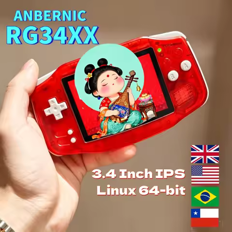 RG34XX Anbernic Retro Game Console With 64G TF Card Portable Gaming Console 3.4 Inch IPS Screen 3500