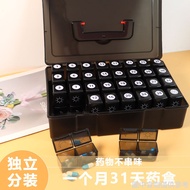 [Portable Small Pill Box] 31 Days a Month Compartment Pill Box Morning Noon Night Three Times Packin