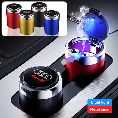 Car Cigarette Ashtray Cup With Lid With LED Light For Audi A3 A4 A5 B8 8P B9 8V B6 B7 A1 A6 C6 Q3 Q5