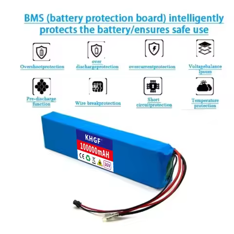 36V 10S3P 100000mAh 18650 rechargeable lithium-ion battery 500W built-in BMS Suitable for KUGOO S1, 