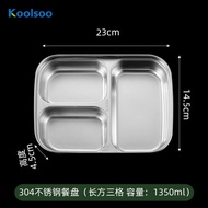 [bmcbftb] Modern 304 Stainless Steel Divided Dinner Plate Three Slot Compartment Tray for Cafeteria 