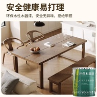 White Waxwood Combination Solid Wood Table Set Bion Household Dining Table Chair Log Rectangular Des