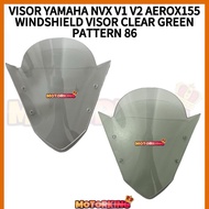 VISOR YAMAHA NVX V1 V2 AEROX 155 WINDSHIELD VISOR CLEAR GREEN JERNIH PATTERN 86