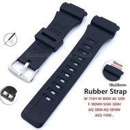 18mm Soft Rubber Resin Silicone Watch Strap for Casio AQ-S800 AQ-S810W AEQ-110W W-735H AE-1200 Digit