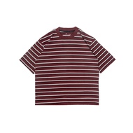 JB - Stripe T-Shirt Maroon - Men's Oversized Striped T-Shirt