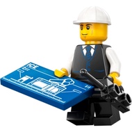 Original Lego City - Construction Engineer / Architect (Black Vest with Blue Striped Tie) 60420 Mini