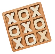 Tic Tac Toe Game, Versatile Boho Natural Wood Tic Tac Toe Board for Classic Two Person Games, 8.63 I