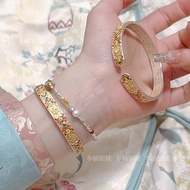 Old Fengxiang Pure Silver 999.9 Eight Treasures Sterling Silver Bracelet Female Heart Sutra Bottom E