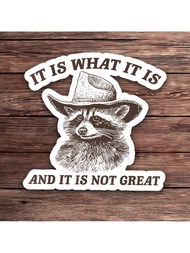 1PC It Is What It Is Sticker Funny Raccoon Meme Waterproof Vinyl Decal Cute Vintage Raccoon Design F