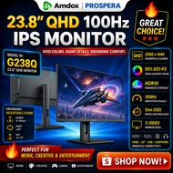 Amdox G238Q 23.8 2K QHD IPS Monitor (2560x1440 | 100% sRGB | Adjustable & Rotating Stand)