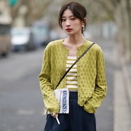 薄款鏤空針織開衫|針織衫|兩色|春款|羊毛混紡|Sora-1152
