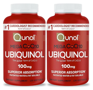 Qunol Mega Ubiquinol 100mg CoQ10 Superior Absorption Patented Water and Fat Soluble Natural Suppleme
