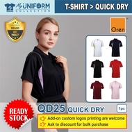 [Original Brand] Oren Sport QD25 Unisex Quick Dry Collar Polo Shirt / Cotton Microfibre / Customize 