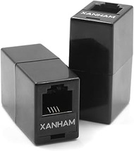 XANHAM RJ11 Coupler(2 Pack) Telephone Line Cable Connector 6P4C Adapter Straight Connection Female t