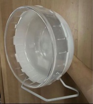 原裝Sanko 22cm 水晶籠跑輪 原價$223 白玉色 超靜音跑輪 固定籠有支架 五月優惠價i love rabbit 透明白色倉鼠滾輪