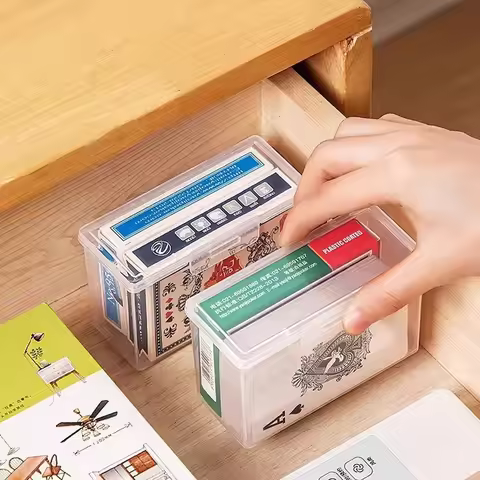5PCS Transparent Plastic Boxes Playing Cards Container Storage Box Bank ID Card Celebrity Idol Booth