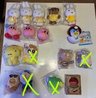 miffy 、minion、星之卡比、pokemon 、蠟筆小新 、雪姑七友 、yell日本豆豆、角落生物、flugger bb、跳跳虎