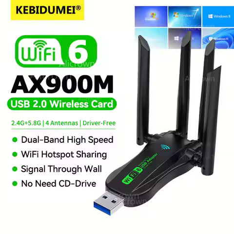 AX900 Bluetooth 5.4 USB Adapter WiFi 6 Mini USB Dongle 5G/2.4G Dual Band WiFi6 Network Card Wlan Wir