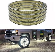 New 4Pcs 17in 8 Row Wheel Ring Lights Super Bright 5730SMD LED Wheel Light with APP & RF Remote Cont