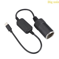 Mar Convenient USB C To 12V Car  Lighter Socket Converters Adapter Cable With 35cm 13 78inch Length 