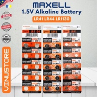 Maxell LR41 LR44 LR1130 | 1.5V Watch Battery | Lithium Battery | 192 A76 189 | Bateri Jam Tangan