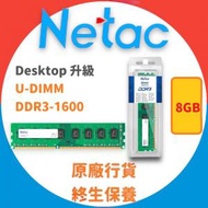 Netac - 8GB BASIC DDR3-1600 UDIMM 240-PIN DDR3/PC - NTBSD3P16SP-08
