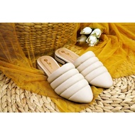 Cuci Gudang Sepatu big size jumbo wanita PAWPAWSHOES Carmina Cream sepatu Heels bigsize size 41 42 43 44 45.