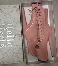 Pleaser Heels Pink Peep Toe Boots