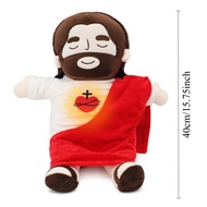 40cm Breathing Jesus Plush Toy Baby Soothing Jesus Doll Children Music Sleep Companion Christmas Toy