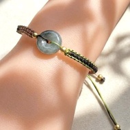 烏雞翡翠平安扣編織手鍊 | 天然緬甸玉翡翠A貨 | 送禮