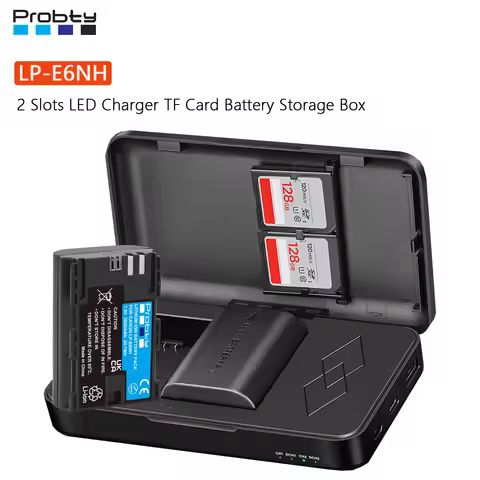 LP-E6NH LP-E6N LP-E6 Battery with Charger Case For Canon EOS R5 R6 90D 60D 70D 80D 5D II 5D III 5D I