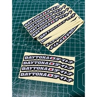 Daytona Japan White Stickers 1 Sheet 4Pcs Rim Sticker Writing