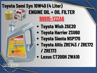 Toyota Semi Synthetic SN/CF 10W40 Engine oil + FOC Oil Filter Toyota YZZA6