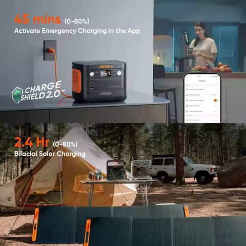 Portable Power Station and 3-Port 102W Fast Charger, 1070Wh LiFePO4 Battery,1500W AC/100W USB-C, Cus