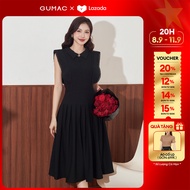 [12-13.9 |MUA 2 GIẢM 20K] Đầm nữ xếp ly phối viền thời trang GUMAC DE12078