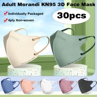 【Malaysia Stock】 30pcs Adult Morandi KN95 3D Face Mask 4 PLY Nonwoven Protection Fabric Dustproof Breathable Face Mask