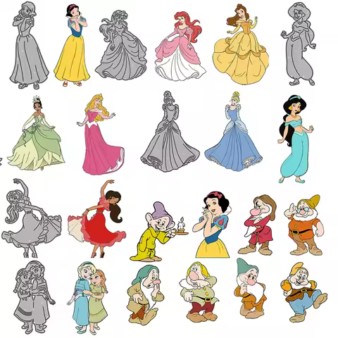 Disney Princess Metal Cutting Dies Snow White 7 Dwarfs Dies For DIY Scrapbook Paper Cards Decorative