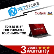 VIEWSONIC TD1655 15.6 INCH FHD PORTABLE TOUCH MONITOR - USB-C, IPS, EYE CARE, DUAL SPEAKERS