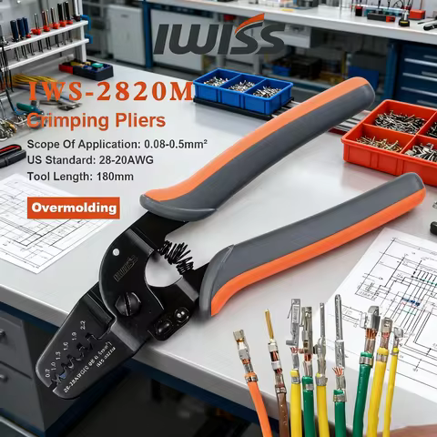 IWISS IWS-2820M Mini Micro Open Barrel Crimping Plier JAM MolexTyco JST Terminals and Connectors Min