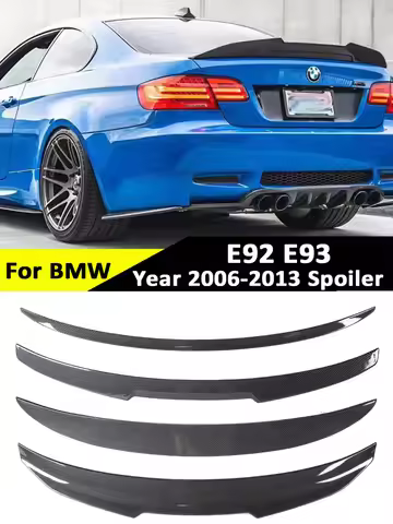 For BMW 3 Series E92 E93 2006 -2014 320i 325i Glossy Black M3 M4 MP PSM Style Rear Bumper Trunk Wing
