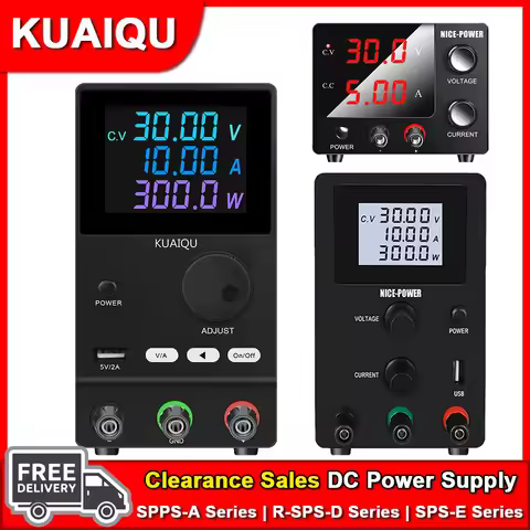 30V 10A 300W Adjustable Lab DC Power Supply 60V 120V 5A 3A Bench Voltage Regulator LCD Dight Display