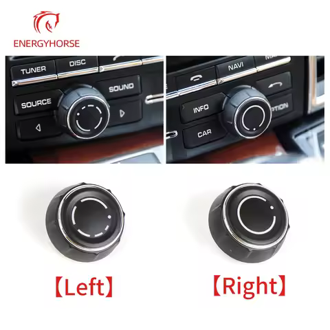 Audio Volume Radio Knob Cover CD Multi-Media Control Switch Button For Porsche Cayenne 7P5 Panamera 