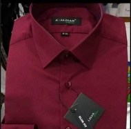 KEMEJA ALISAN REGULER POLOS MAROON / Kemeja lengan panjang alisan