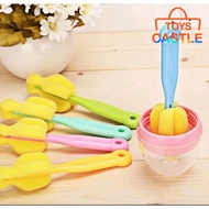 [Fast Shipping] Baby Bottle Brush With Sponge & Non-Slip Handle Cleaning Cup Nipple Nursing & Feedin