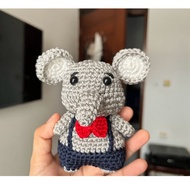 GANTUNGAN AMIGURUMI ELEPHANT| ELEPHANT/ELEPHANT KNITTED DOLL| Elephant Knit Keychain