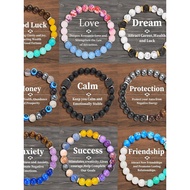 Cross-Border Natural Stone bracelet Fashion Unique meaning Love Volcanic Stone Devil's Eye Elastic b