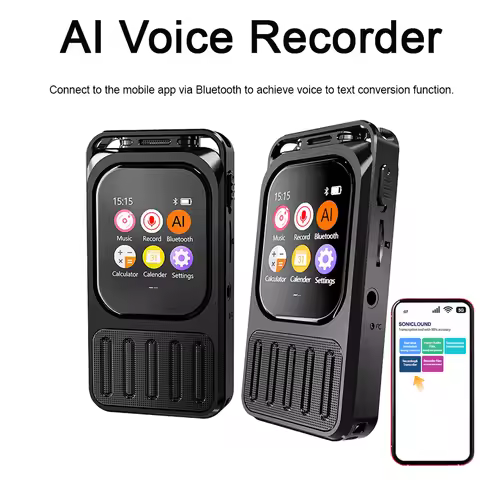 V78 AI Recorder Blue tooth Connect App 1200mAh 79H Long Time Voice Record Speech-to-Text & Summariza