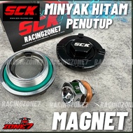 SCK RACING MAGNETIC MINYAK HITAM PENUTUP/ ENGINE OIL CAP/ MAGNET ENGINE OIL CAP/ YAMAHA y15 LC135/ H
