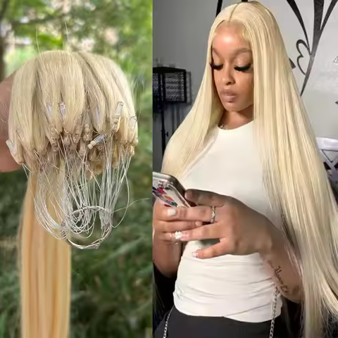 Micro H6 Ring Natural Hair Extensions Feather Hair Extension Invisible Line Full Virgin Cuticle Alig