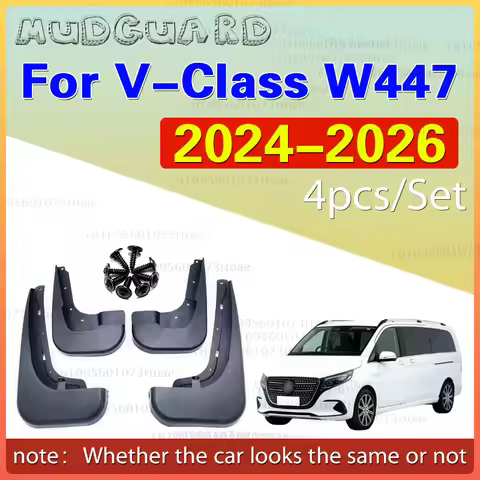 4pcs Car Mudguards for Mercedes-Benz V-Class W447 EQV V300 2024~2026 Mud Flaps Fender Flare Flap Whe